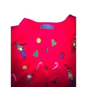 Vintage Karen Scott Holiday Sweater – Festive Embroidery, Size 2x xmas tree